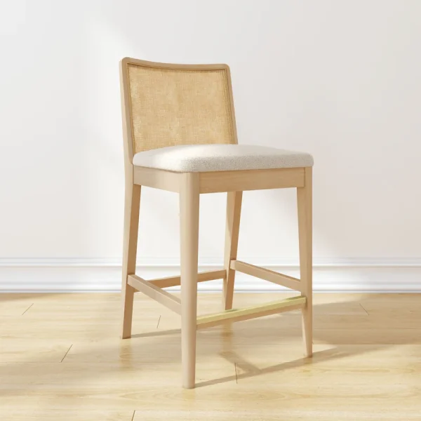 Elio Rattan Back Counter Stool